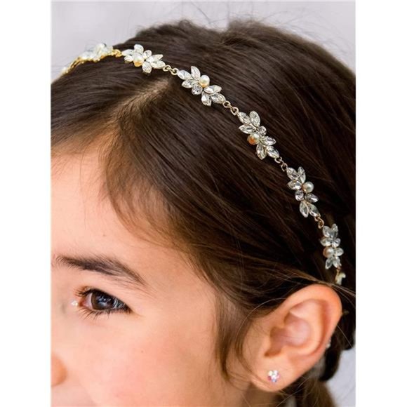 SWEETV Flower Girl Hair Headband Girls Headpiece Princess Crystal Hair Pieces main image 4